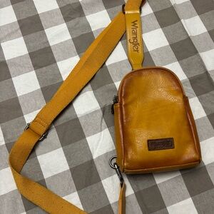 Wrangler Tan Leather Belt Bag for Men